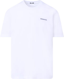 Denham Sashiko indigo t-shirt met korte mouwen Wit