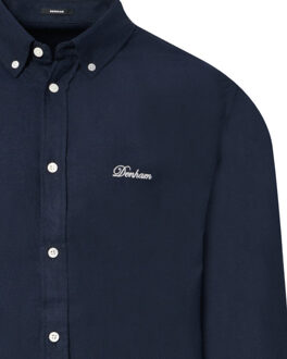 Denham Stefan casual overhemd met lange mouwen Blauw - XXL