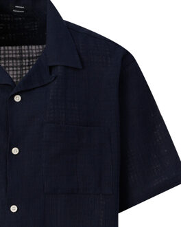 Denham Tony casual shirt ss - maat XL Blauw