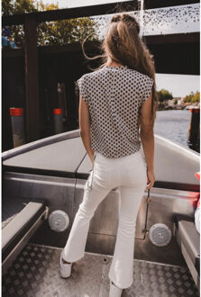 Denim cargo stretch voor meisjes in de kleur Wit - 170/176