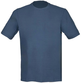 Denim Crepe Katoenen T-shirt met Zijopeningen Gran Sasso , Blue , Heren - 2Xl,Xl,L,M,4Xl,5Xl,3Xl