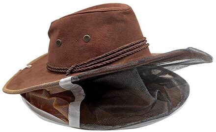 Denim Dikke Bee Hoed Bescherm Veiligheid Anti-Bee Gezichtsmasker Hoed Bijenteelt Protector Cap Imker Fly Insect Netto Cowboy