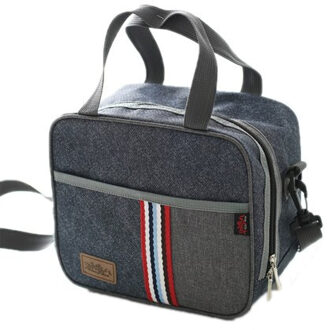 Denim Grote Ijs Koeltassen Geïsoleerde Pack Drinken Voedsel Thermische Leisure Handtas Vrouwen Kid 'S Picknick Pouch Lunchbox accessoires B Lunch zak