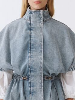 Denim Jas Korte Mouwen Relaxed Fit Lichtgrijs