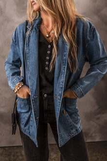 Denim Jasje Relaxed Fit - maat M Lichtgrijs