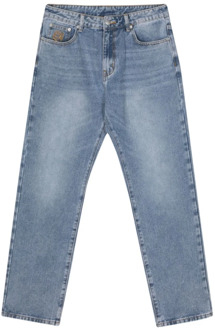 Denim Jeans met Diamond Dollar Borduursel Billionaire , Blue , Heren - W36,W34