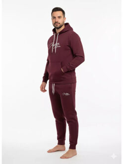 Denim joggingpak heren bordeaux - maat L