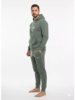 Denim joggingpak heren donker Groen - S