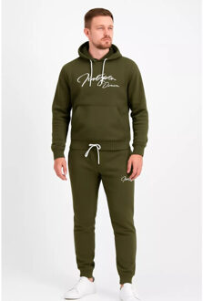 Denim joggingpak heren kaki Groen - L