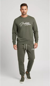 Denim joggingpak heren kaki Groen - XXL