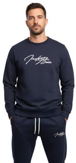 Denim joggingpak heren navy Blauw - M