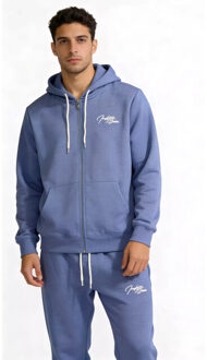 Denim joggingpak heren royal blue - maat XXL Lichtblauw