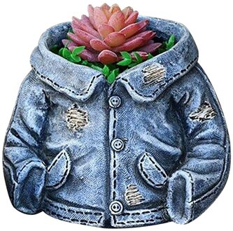 Denim Kleding Bloempotten Decoratie Hars Bloempot Tuin Creatieve Bloempot Ornament Hoed Bloemstuk Container Craft