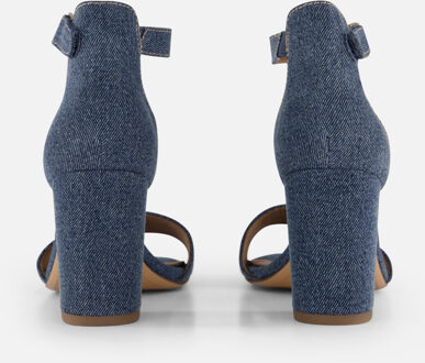 Denim Sandalen met hak blauw Textiel - 36,37,38,39,40,41,42