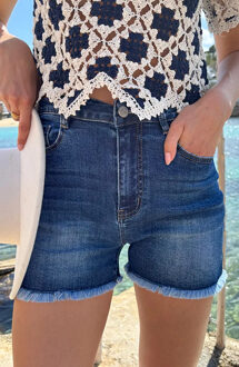 Denim Short Dark Denim Blauw