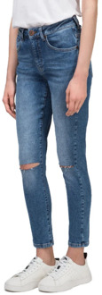 Denim Skinny Jeans met Distressed Details One Teaspoon , Blue , Dames - W30,W31