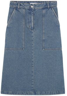 Denim Skirts Maison Kitsuné , Blue , Dames - W26,W27