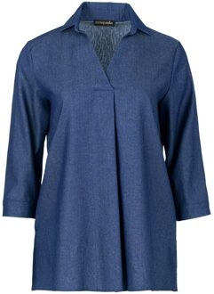 Denim V Hals Top Blauw - L