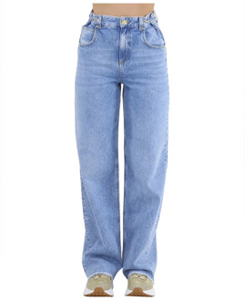 Denim Wijde Pijp Jeans voor Vrouwen Gaëlle Paris , Blue , Dames - W26,W30,W27,W28,W29
