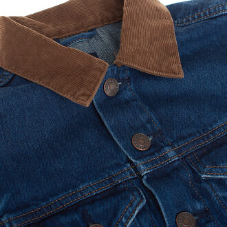 Denimjack met corduroy kraag 430094 jongen Blauw