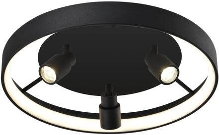 Denis LED plafondlamp, cirkelvormig met 3 spots zwart