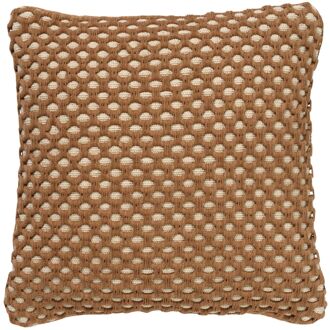 DENLEY - Kussenhoes van katoen Tobacco Brown 45x45 cm - bruin