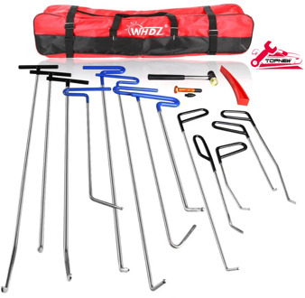 Dent Removal Rods Tools Dent Repair Kit Rod Whale Tail with Air Wedge Alignment Tool for Car Dents Hail Damage Removal