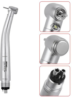 Dental Air High Speed Standard E-generator LED Self Power Handpiece Turbine 3 Way Spray Push Button Handpiece 1 year Warranty