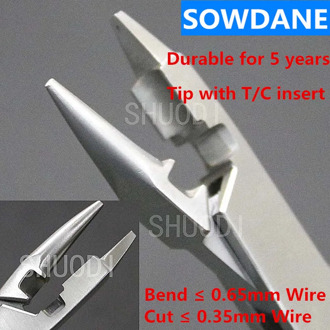 Dental Bird Beak Stainless Steel Wire Bending plier with TC Cutter (Bend Max 0.65mm Wire, Cut max 0.35mm Wire) Instrument Tool