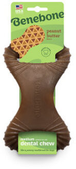 Dental Chew nylon kauwspeelgoed hond (pindakaassmaak) M