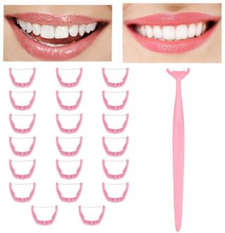 Dental Floss Picks Tanden Tandenstokers Flosser Stok Tand Dental Floss Pick Wegwerp Uitwisselen Hoofd Tand Cleaning Oral Care Roze