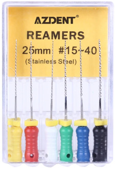 Dental Hand Use Stainless Steel K-Files / Reamers 25mm 15#-40# Endodontic Instruments Dentist Tools 6Pcs/Pack