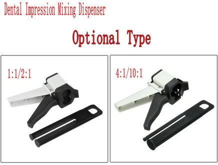 Dental Impression Mixing Dispensing Gun Universal Dispenser Gun 1:1 /1:2 Silicon Rubber Dispenser Gun 4:1/10:1 50ml Dentist Tool