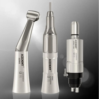 Dental Low Speed Handpiece Kit Air Motor Push Button Contra Angle Straight Handpiece External Water Spray