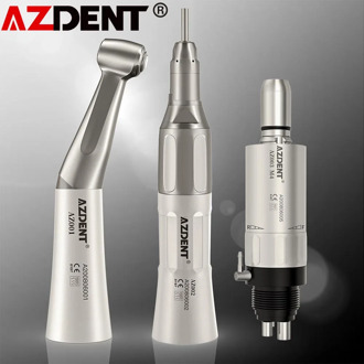 Dental Low Speed Handpiece Kit Contra Angle Straight Air Motor External Water Spray HP Burs Handpiece