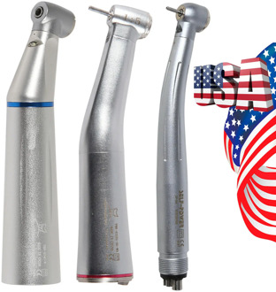 Dental Low Speed Handpiece Push Button E-generator 1:1 1:5 Fiber Optic LED Turbine Fit Kavo Dental Material