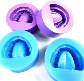 Dental material silicone rubber female mold full mouth model with dental impression film without dental impression