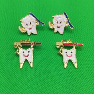 Dental simle Badge Dental clinic Metalen Tand Type Vorm Molaire Broche Badge Tandarts Mondhygiënist Pin Accessoires Versiering