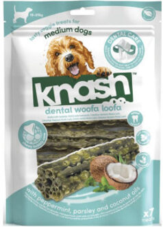 Dental Woofa Loofa Sticks met pepermunt, peterselie en kokosolie hondensnack 1 x 7 sticks