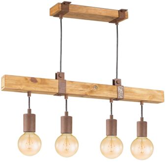 Denton Hanglamp 4L - Hout / roest Bruin