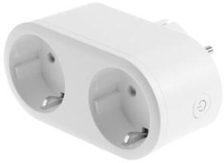 Denver SHP-200 - Smart stekker dubbel / Amazon Alexa / Google Assistant / TUYA Smart Life / Energiemonitoring / WiFi / Wit