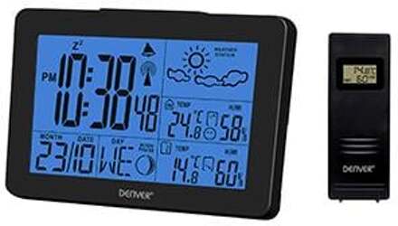 Denver Weerstation met alarmfunctie - Binnen- en Buitenshuis - Luchtvochtigheid meter - WS530 - Zwart