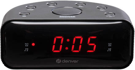 Denver Wekkerradio - Snooze / Slaap Functie - Digitale Wekker - FM Radio - Dual alarmklok - CR430 - Zwart