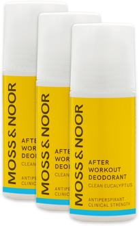 Deodorant Moss & Noor After Workout Deodorant Clean Eucalyptus 3 Pack 60 ml + 60 ml + 60 ml