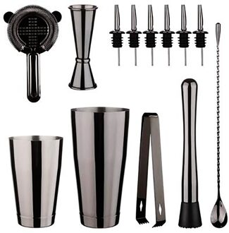 Deouny Barman Kit Boston Cocktail Shaker Martini Rvs Bar Gereedschap Set Met Muddler Jigger Zeef Lepel Tang