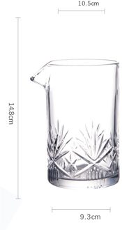 Deouny Gegraveerd Cocktail Mengen Glas Voor De Barman Creatieve Kristal Wijn Beker Bar Gereedschap 700Ml 500Ml