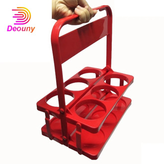 DEOUNY Plastic Foldable Vertical Beer Basket Wine Bottle Holder Stand Storage Organizer For Bar Kitchen Holds 6 Bottles