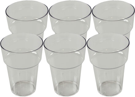 depa bierglas - 6x - transparant -A onbreekbaar kunststof - 280 ml - Bierglazen