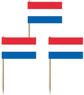 depa Cocktailprikkers - vlag Nederland - 150x stuks - 7 cm - Cocktailprikkers