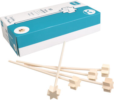 depa cocktailstampers - 50x stuks -Herbruikbaar - ster vormige - 16cm - hout Bruin